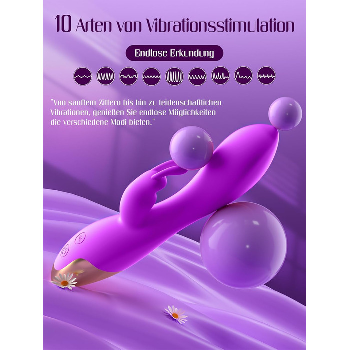 Вібратор для жінок: набір сексуальних іграшок з 10 режимами, кліторальний ділдо, G-spot, для пар, чорний/фіолетовий