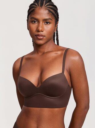 Труси Dobleva BH без кісточок Push Up T-Shirt BHS з м'якою підкладкою, бюстгальтер, гладкі (80B, Коричневий)