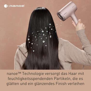 Фен для волосся Panasonic EH-NA7M-P825 nanoe з іонізацією, складаний, 1600 Вт, з концентратором, світло-рожевий (модель 2025)