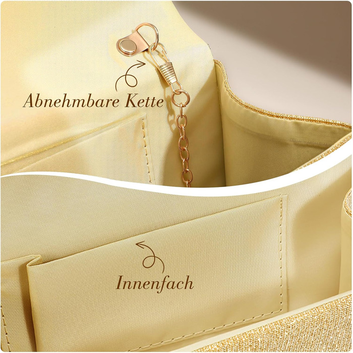 Жіночий вечірній клатч Abendhandtaschen з блискітками та паєтками, елегантна золотиста сумка-конверт з відстібним ланцюжком для весіль та вечірок