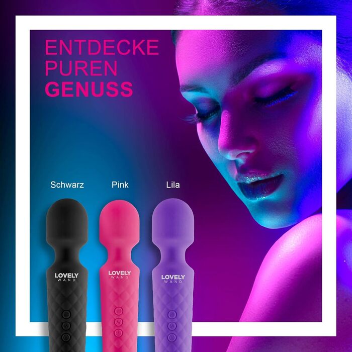Вібратор для жінок Lovely Wand - бездротовий, водонепроникний, 20 режимів вібрації, акумуляторний