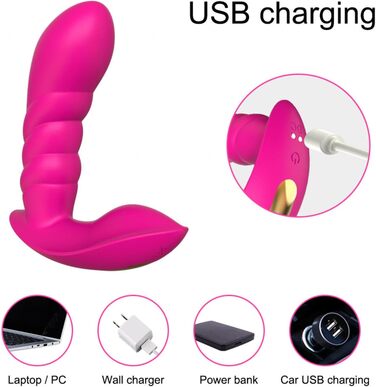 Вібратор з дистанційним керуванням та додатком, 9 режимів вібрації, жіночий вібратор-метелик, анальний дildo, іграшки для пар, фіолетовий