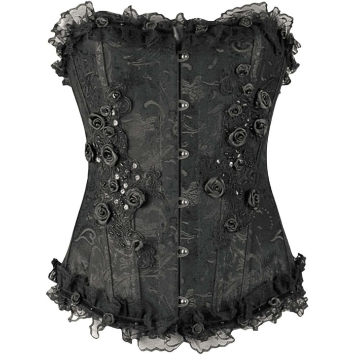 Корсет для жінок чорного кольору, вінтажний, для корекції живота, бюстгальтер-корсет, топ, корсаж, великі розміри, готичний, фітнес-одяг, для святкування, вечірки, піратський костюм, 4XL