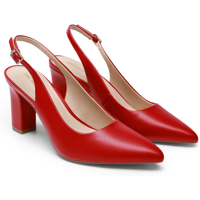 Жіночі туфлі-човники Dream Pairs з відкритим каблуком (Slingback), червоні, розмір 40.5 EU