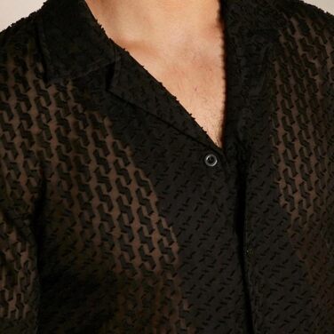 Чоловіча літня сорочка з короткими рукавами, прозора, пляжна, розмір XL