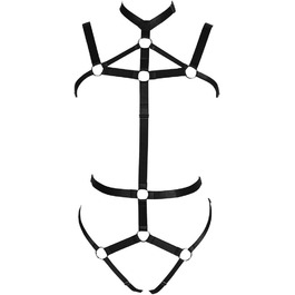Жіночий комплект корсет, стрінги та пояс для карнавалу, чорний. Ідеально для фотосесій, танців та костюмів у стилі панк/готика.