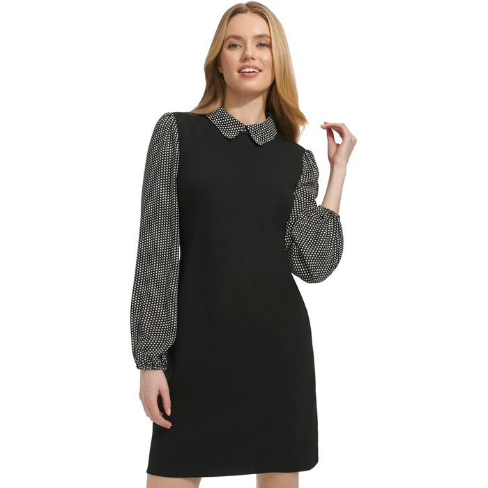 Сукня Tommy Hilfiger Adaptive жіноча, чорна, з коміром-стійкою, трапеція, розмір 42 Petite