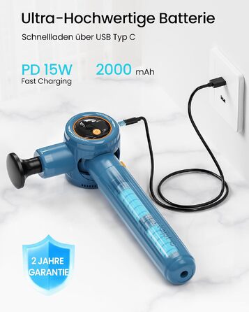 Перкусійний масажер Napre Massage Gun з подовжувачем та 3 кутами нахилу для спини, шиї та плечей, чорний/синій