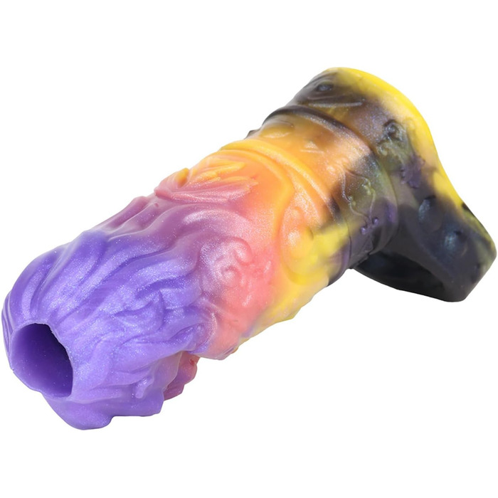 Силіконова маска для пеніса - реалістична чоловіча накладка з кільцем для яєчок, потовщена чоловіча накладка для збільшення пеніса та продовження статевого акту, G-spot екстендер