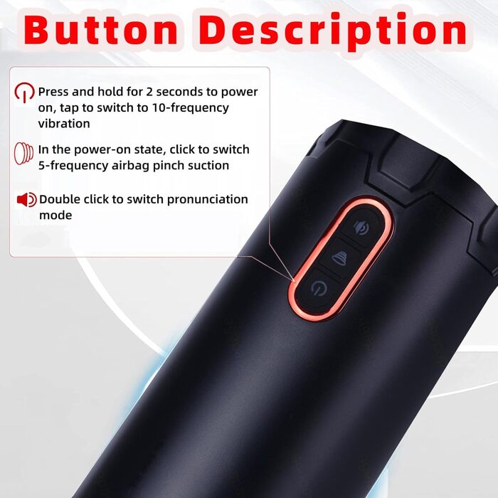 Автоматичний електричний статевий аксесуар з 5 режимами всмоктування та 10 вібраційними режимами, 3D силікон, стимулятор пеніса та вагіни