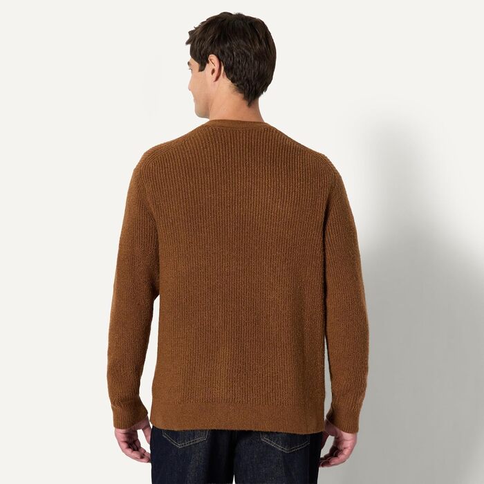 Чоловічий в'язаний кардиган Amazon Essentials вільного крою (Relaxed Fit), суміш бавовни, колір карамельний верес, розмір L