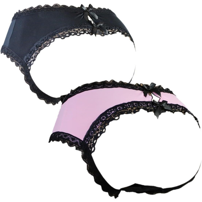 Шкарпетки-боксерки Aishani SISSY для чоловіків, гіпсі, мереживо, бікіні, труси, нижня білизна (2 шт., чорний, рожевий)