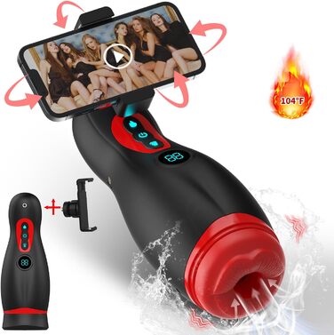 Електричний мастурбатор JFRong для чоловіків: чаша з 9 режимів насосу та 9 вібрацій, 3D реалістична вагіна, нагрів, LCD дисплей