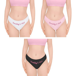 Труси жіночі бавовняні LittleForBig, комплект 3 шт. - Tanga, розмір XL, "Daddy's Girl"