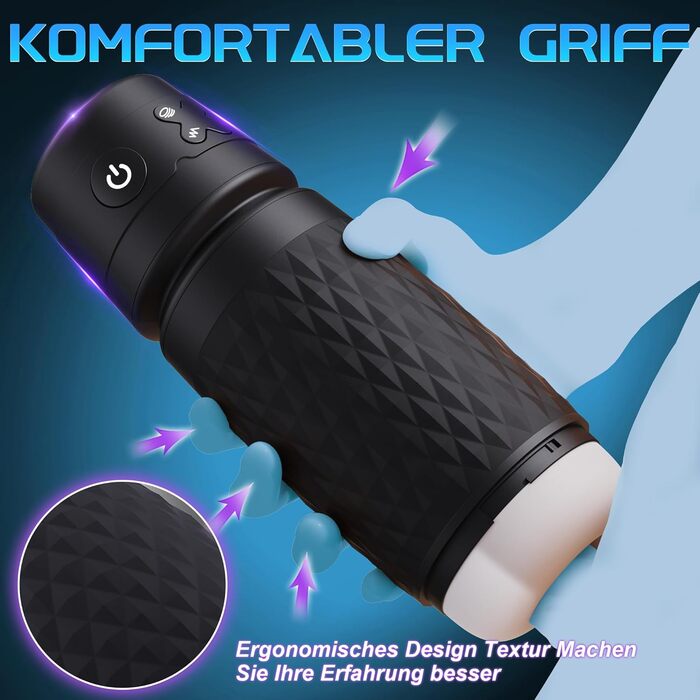 Мастурбатор для чоловіків Eanatoys з 3 режимами всмоктування, 4 вібраторами та реалістичною вагіною. Секс-іграшка з функцією швидкого досягнення оргазму. Чорний колір.