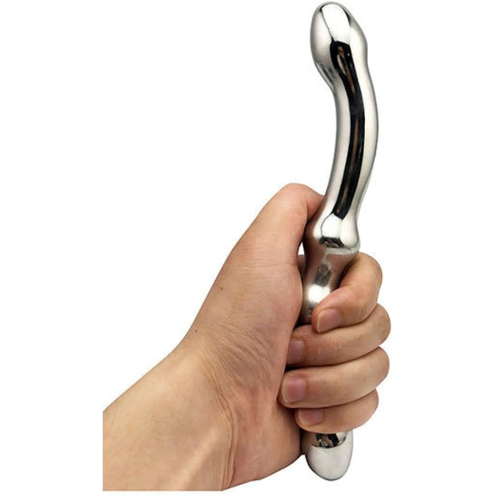 Анальний плаг з нержавіючої сталі, подвійний, для стимуляції G-точки та простати