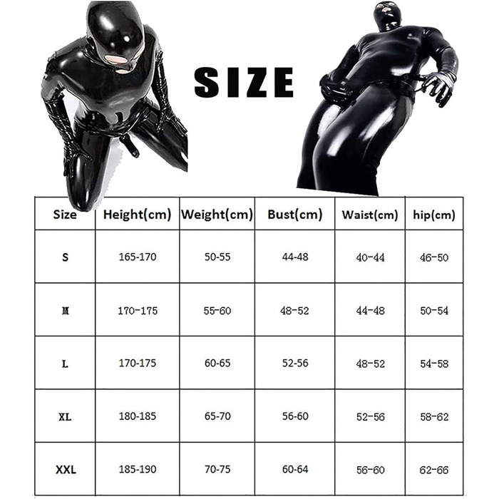 Чоловічий латексний костюм IQOAIJ: сексуальний латексний комбінезон з блискавкою, PVC боді для клубів, XL