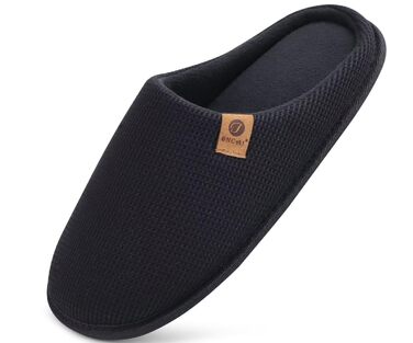 Чоловічі домашні капці ONCAI з ефектом пам'яті Memory Foam, з підкладкою зі штучного хутра та гумовою підошвою, чорні, розмір 46 EU