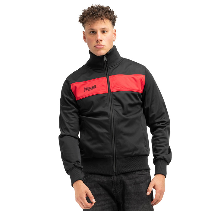 Чоловіча спортивна куртка Lonsdale Slim Fit, поліестер, чорно-червона, розмір XS