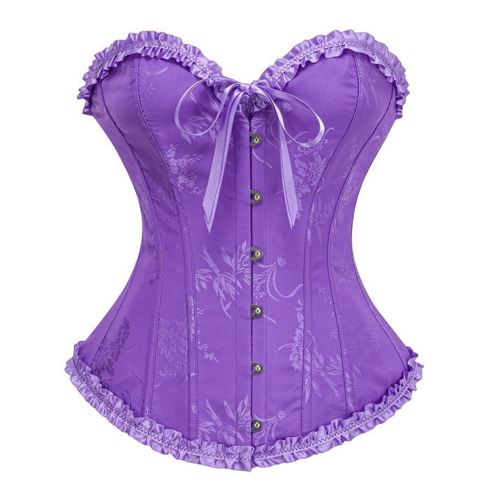 Корсет-топ SZIVYSHI Daen Vollbrust: готичний корсет, бюстгальтер-корсе, вінтажний корсаж (L, Ultra Violet)