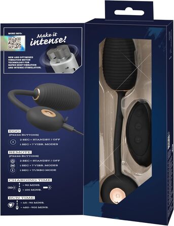 Вібратор для вагіни Intense Rabbit Schwarz, 4,3 см (Яйце-вібратор)