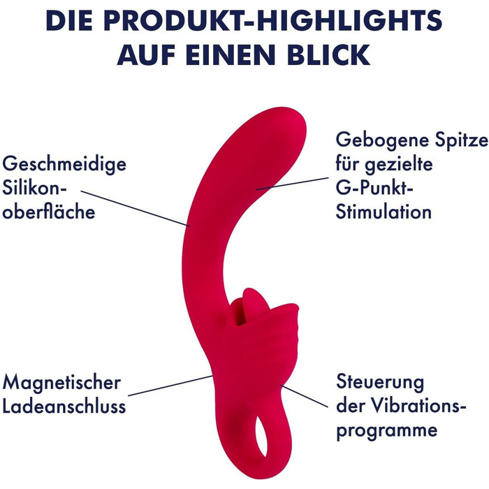 Вібратор EIS Silikon-Rabbit з масажером клітора, 21.5 см, водонепроникний (IPX7), акумуляторний, 2 мотори з 7 програмами вібрації, безпечний матеріал