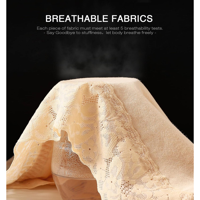 Слідки жіночі Wealurre, бавовна, мереживо, 5 шт. (S, колір тіла)