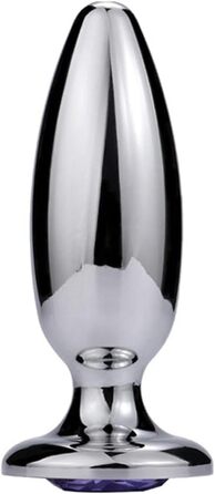 Металевий анальний плагін Tplkxurib 3 розміри: анальний стимулятор, дildo з нержавіючої сталі з діамантовою основою, масажер простати, анальний дилататор для чоловіків та жінок, сріблястий, L