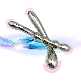 Анальний стимулятор подвійний JXszxbt з нержавіючої сталі для чоловіків та жінок