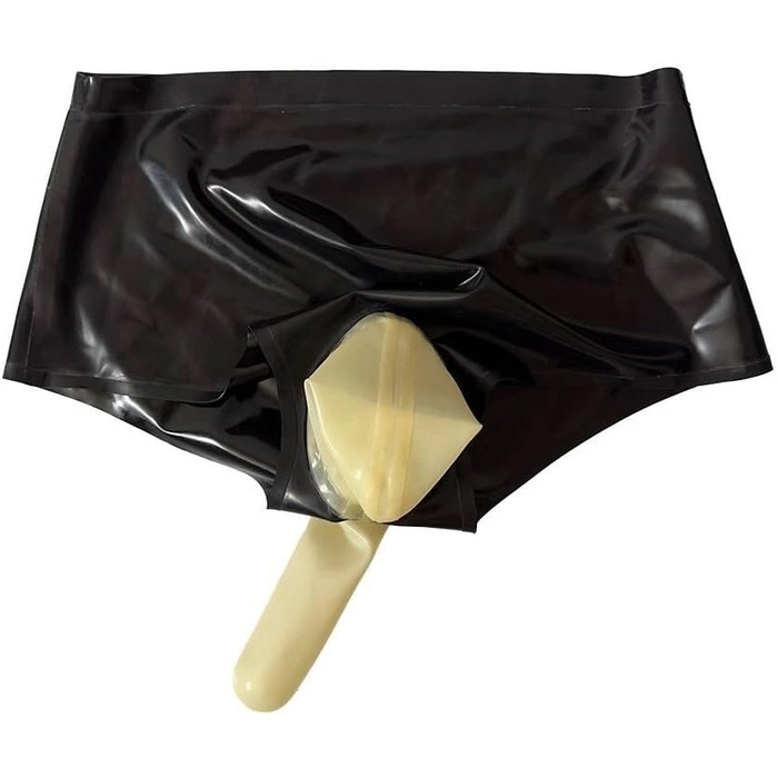 Штани латексні ALMYMM для жінок, сексуальна білизна з анатомічною вставкою, чорний колір, універсальний розмір