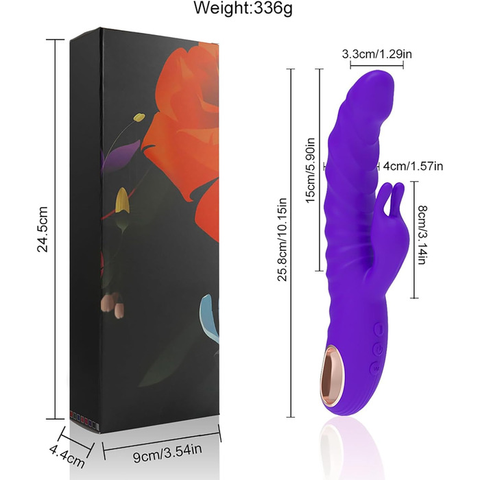 Вібратор для жінок G-Spot з подвійною стимуляцією (кролик), 10 режимів, LZYLWC (фіолетовий)