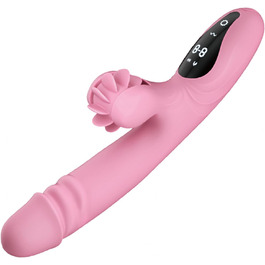 Вібратор для жінок з 9 функціями, нагріванням та G-точкою. Кролик. Рожевий колір