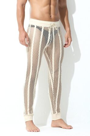 Чоловічі прозорі шорти/легінси з сітки FEOYA – сексуальна нічна сорочка, спортивні шорти, прозорі шорти з шнурком XL персикового кольору