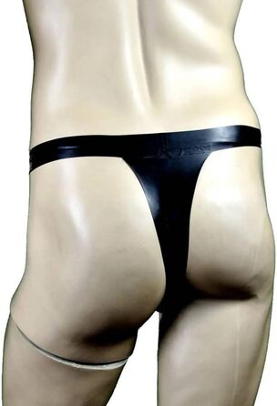 Чоловічі латексні сліпи (G-String) ABWL, натуральний каучук, чорний колір, розмір M. Ідеально для косплею, клубної моди та костюмів.