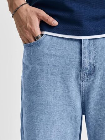 Чоловічі джинси Baggy JMIERR Y2K світло-блакитні, еластичний денім, розмір XL