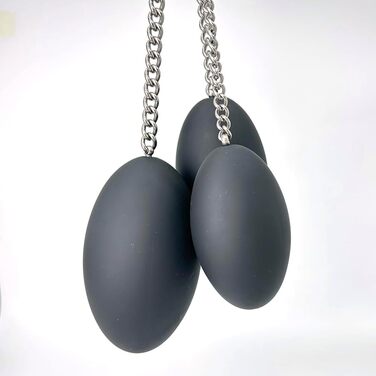 Анальний плагін Jixaxe з ланцюгом, анальні кулі, анальний ділдо, buttplug, великі анальні плагіни з гіпоалергенного силікону, секс-іграшка для жінок та чоловіків, 3 розміри S/M/L, анальні плагіни, секс-іграшки (M: Ø7,5cm)