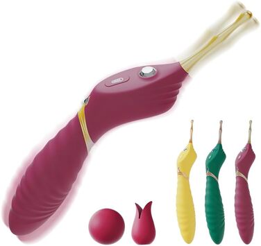 Вібратор для жінок Jpscor G Punkt з 10 режимами - подвійний, стимулятор клітора з 2 насадки, високочастотний вібратор для дорослих (жовтий)