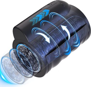 Електричний мастурбатор Buntune2 2-в-1 для чоловіків: автоматичний, з 7 режимами телескопу та 7 режимами ротації, тренажер для збільшення статевого члена