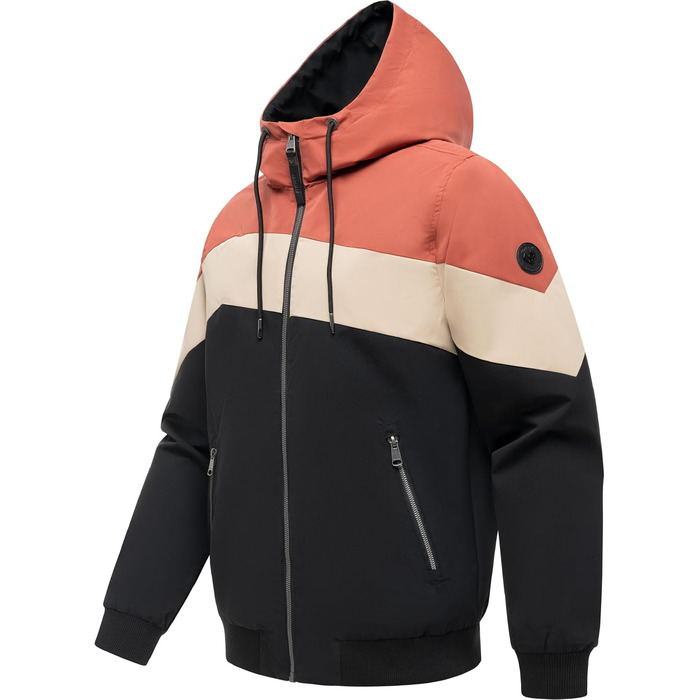 Чоловіча легка демісезонна куртка Ragwear Stewie Block: водонепроникна та дихаюча з капюшоном, колір Terracotta, розмір 3XL