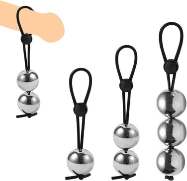 Кільце для статевого члена Qiyasex з регульованою вагою, металеві намистини, кільце для яєчок, розтягувач яєчок, натягувач статевого члена, іграшки для чоловіків (1 комплект)