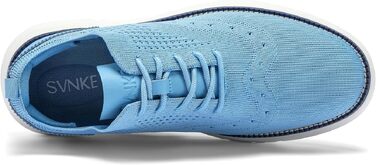 Чоловічі класичні туфлі SVNKE Oxfords — ділові шкіряні черевики на шнурівці, сині (Bleu Caroline), розмір 47 EU