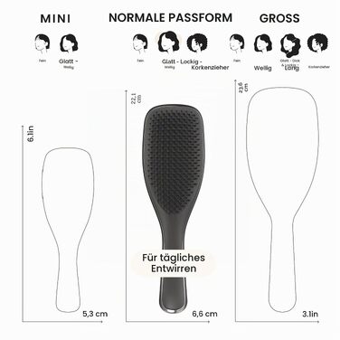Щітка для волосся Tangle Teezer Ultimate Detangler для вологого та сухого волосся всіх типів, розплутувальна з дворівневими щетинками, Midnight Silver