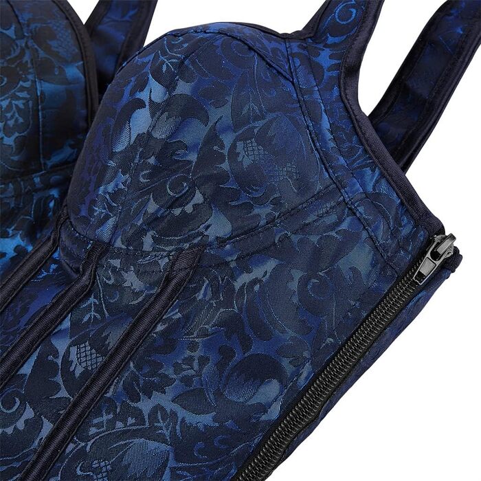 Корсет Grebrafan для жінок з квітковим принтом, повний бюст, корсаж, ретро, синій (42-44)