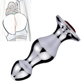 Анальний плаг з нержавіючої сталі з кристалом для стимуляції простати - для жінок, чоловіків, пар