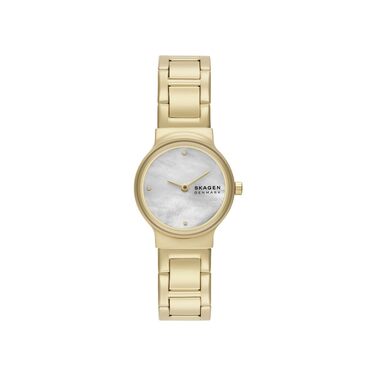 Жіночий наручний годинник Skagen Freja Lille: кварцовий механізм, сталевий або шкіряний ремінець, 26 мм, колір сепія-золото