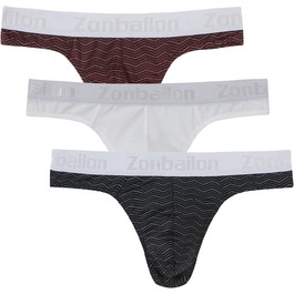 Чоловічі стрінги BIATWOWR з вирізом на спині - сексуальна, дихаюча та зручна білизна, темно-червоний, чорний, білий, 3XL