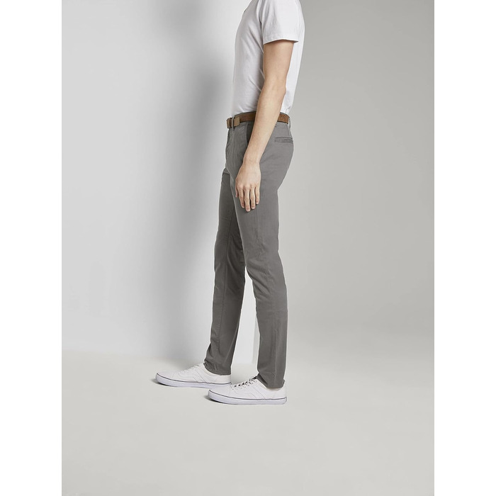 Чоловічі штани чинос Tom Tailor Denim Slim Fit з ременем, Castlerock Grey, 33W/32L