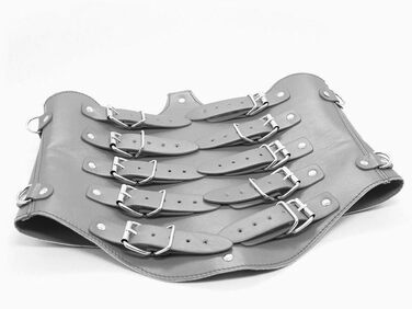 Жіночий боді-нагрудник Hanyi з штучної шкіри та наручниками, регульований, фетиш, відкритий корсет, чорний