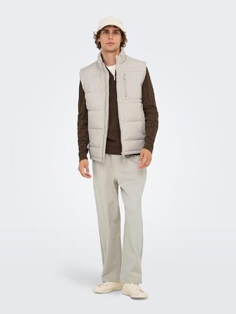 Чоловічий стібаний жилет Only & Sons Onsjake Quilted Vest Otw, сріблястий