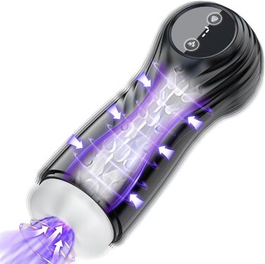 Електричний чоловічий мастурбатор PINTLE з голосовим керуванням та дисплеєм, 7 режимів вібрації та 7 режимів всмоктування, стимулятор пеніса для чоловіків